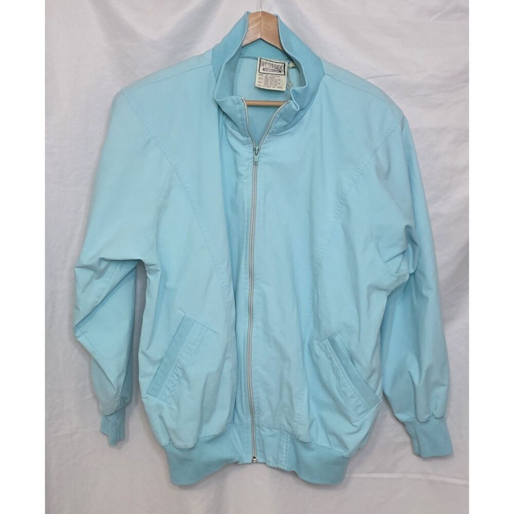 Vintage Mens Westside Connection Light Blue Windbreaker Jacket 90s Size Medium